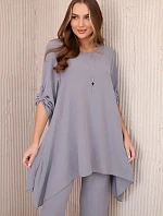 Súprava blúzka + nohavice s príveskom sivá