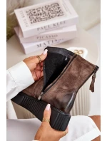 model 21669391 Dámské Kožené Kotníkové Boty Na Platformě Tmavě Béžové - Zazoo model 21669391 Dámské Kožené Kotníkové Boty Na Platformě Tmavě Béžové - Zazoo