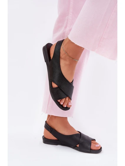 Zazoo 40407 Sandały Skórzane Damskie Czarne