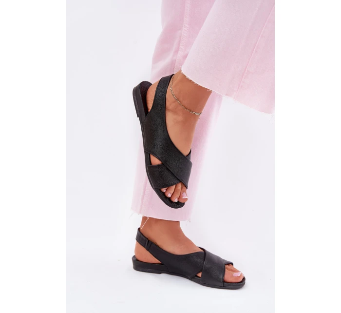 Zazoo 40407 Sandały Skórzane Damskie Czarne