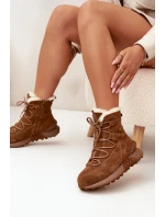 Dámské Sněhule Z Semiše S Kožíškem Big Star model 21706021 Hnědé - Big Star Shoes Dámské Sněhule Z Semiše S Kožíškem Big Star model 21706021 Hnědé - Big Star Shoes