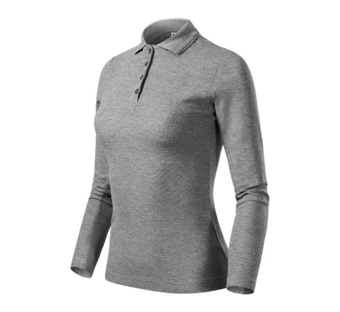 Polokošeľa Pique Polo LS tmavo šedá