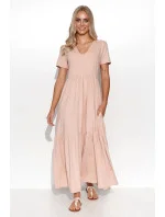 Denné šaty M549 body - Makadamia