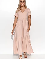 Denné šaty M549 body - Makadamia