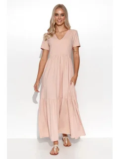 Denné šaty M549 body - Makadamia