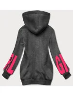 Tmavě šedá dámská tepláková mikina s potiskem model 17149353 - J.STYLE