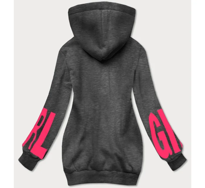 Tmavě šedá dámská tepláková mikina s potiskem model 17149353 - J.STYLE