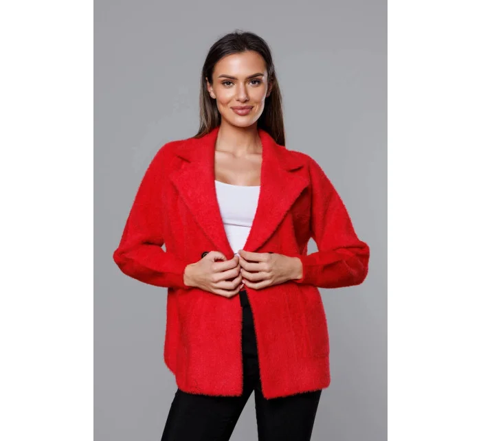 Krátký červený přehoz přes oblečení typu alpaka model 18059121 - MADE IN ITALY