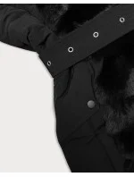 Čierna dámska zimná bunda s kožušinou J Style (11Z8096)