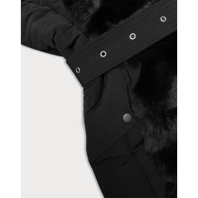 Čierna dámska zimná bunda s kožušinou J Style (11Z8096)