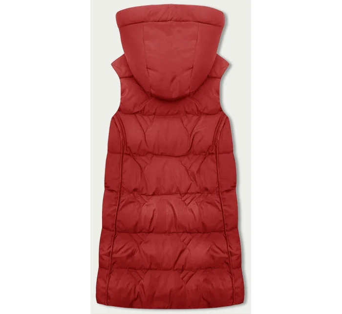 Červená dámská vesta s kapucí model 19425137 - S'WEST Červená dámská vesta s kapucí model 19425137 - S'WEST