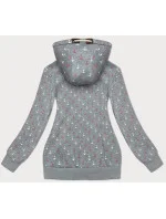 Teplá sivá mikina na zips so vzorom kotvy (2307)