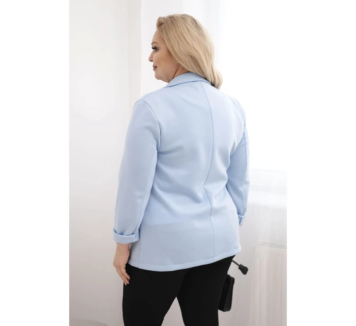 Dámske Plus veľkosť viskóza módne dlhý rukáv golier modrá Dámske Plus veľkosť viskóza módne dlhý rukáv golier modrá