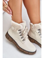 Damskie Ocieplane Botki Trapery Na Zamek Beżowe Mevanisa Damskie Ocieplane Botki Trapery Na Zamek Beżowe Mevanisa