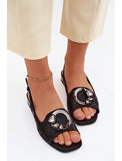 Dámské sandály s ozdobou  Černé model 22133550 - S.Barski