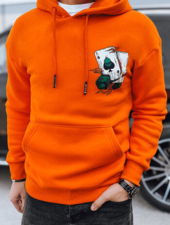 Pánska oranžová mikina s potlačou Dstreet BX5667
