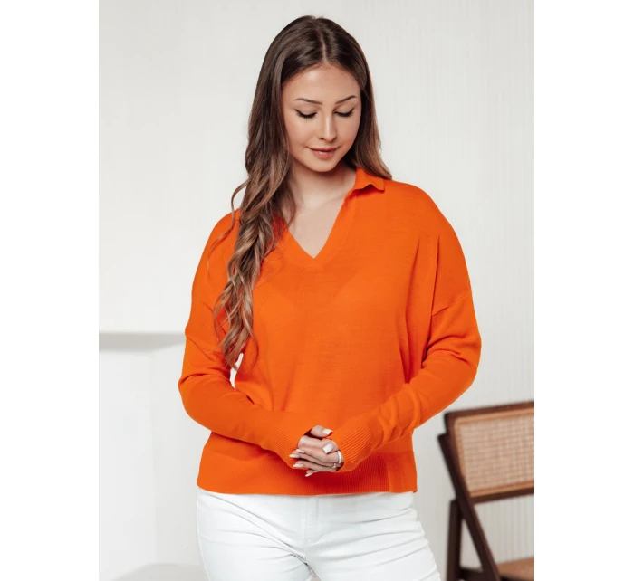 Dámský oversize svetr oranžový Dstreet model 21982762 - FashionStreet Dámský oversize svetr oranžový Dstreet model 21982762 - FashionStreet