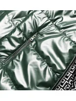 Oboustranná zelená dámská bunda s kapucí model 17099279 - S'WEST Oboustranná zelená dámská bunda s kapucí model 17099279 - S'WEST