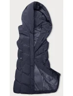 Dámska vesta so stojačikom a kapucňou, tmavomodrá (23-011) Dámska vesta so stojačikom a kapucňou, tmavomodrá (23-011)