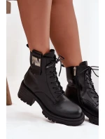 Kožené dámské workery na s ozdobným detailem bordó model 21713665 - Artiker Kožené dámské workery na s ozdobným detailem bordó model 21713665 - Artiker