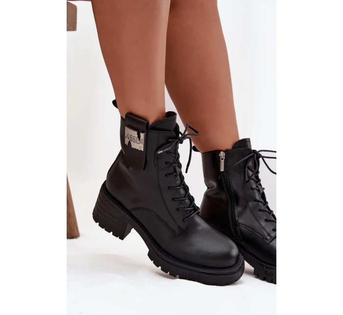 Kožené dámské workery na s ozdobným detailem bordó model 21713665 - Artiker Kožené dámské workery na s ozdobným detailem bordó model 21713665 - Artiker