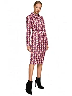 M706 Šaty s rukávmi, golierom a potlačou - model 2