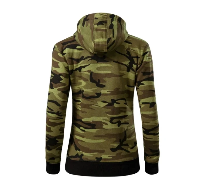 Camo Mikina na zips maskáčová zelená