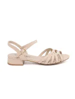 Luxusní  sandály dámské hnědé bez podpatku