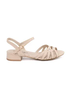 Luxusní  sandály dámské hnědé bez podpatku