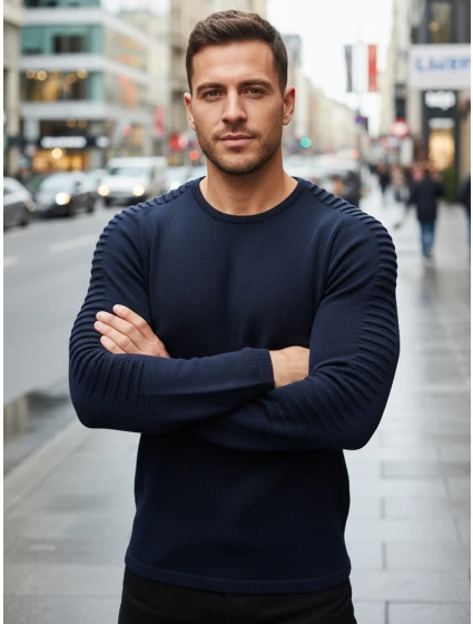 Pánsky tmavomodrý sveter WX2297z Pánsky tmavomodrý sveter WX2297z