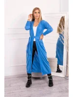 Sweter długi kardigan wiązany w talii jeansowy Sweter długi kardigan wiązany w talii jeansowy