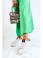 Damskie Skórzane Tenisówki BIG STAR HH274071 Biało-Czarne Damskie Skórzane Tenisówki BIG STAR HH274071 Biało-Czarne