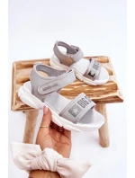 Dziecięce Sandałki Na Rzep Big Star LL374194 Srebrne