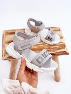 Dětské sandály na suchý zip Big Star model 21610582 stříbrne - Big Star Shoes