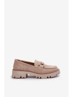 Dámské semišové mokasíny s ozdobou béžové D&A model 21660195 Béžové - S.Barski