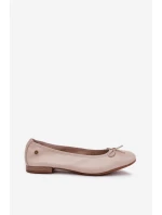 Skórzane Baleriny Damskie Maciejka P6800-04 Beżowe