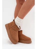 Dámské Sněhule Na Platformě Zateplené Kožíškem Camel model 21705239 - Boto