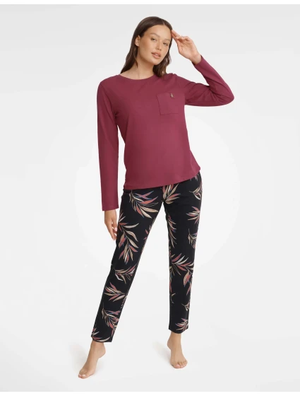 Záhradné pyžamo 40929-83X Bordó a čierna - Henderson Ladies Záhradné pyžamo 40929-83X Bordó a čierna - Henderson Ladies