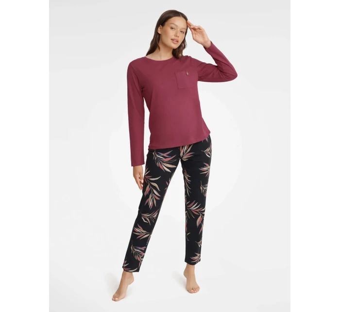 Záhradné pyžamo 40929-83X Bordó a čierna - Henderson Ladies Záhradné pyžamo 40929-83X Bordó a čierna - Henderson Ladies