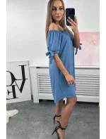 Tmavé džínsové šaty bez rukávov