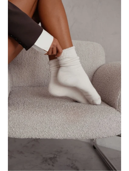 Dámské bezškrtové ponožky Frotte Ecru