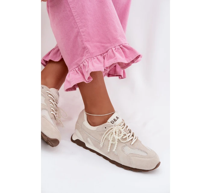 Dámské kožené semišové tenisky MK61-0705 šedé