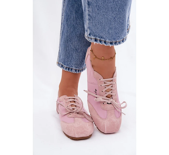 Semišové Nízké Dámské Tenisky Big Star TT274600 Růžové