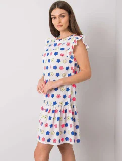 Šaty LK SK 506950.02P biela a modrá