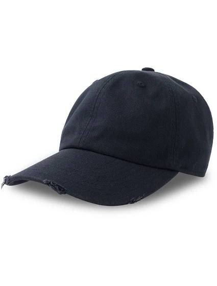 Atlantis Headwear Dad Hat Destroyed-S 6-panelová bejzbalová čiapka 33.0243 tmavomodrá Atlantis Headwear Dad Hat Destroyed-S 6-panelová bejzbalová čiapka 33.0243 tmavomodrá