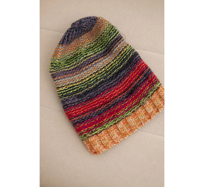 Čiapka s fleecom Krystyna K207 neónovo zelená + oranžová