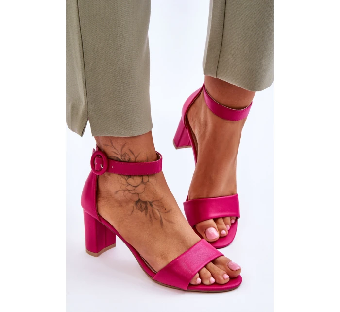 Dámské Sandály Na Podpatku Fuchsie model 21618211 - EVENTO