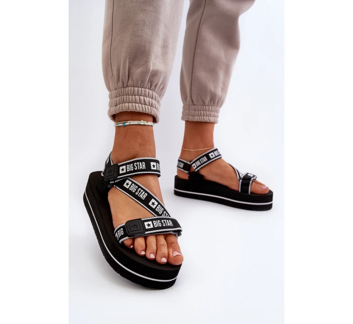 Dámské sandály na platformě Big Star model 21652644 Černé - Big Star Shoes Dámské sandály na platformě Big Star model 21652644 Černé - Big Star Shoes