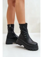 Botki Na Masywnej Platformie Czarne Florinara