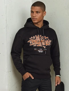 Pánska mikina s potlačou čierna FashionStreet BX5665